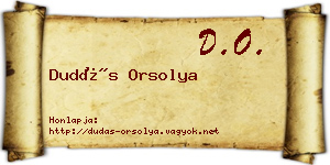 Dudás Orsolya névjegykártya